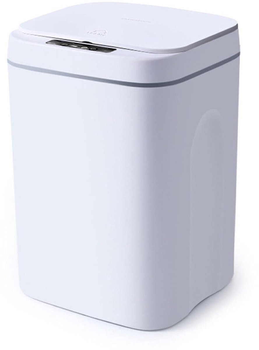 Sensor Prullenbak - Slimme Afvalbak - Hygiënisch Afval Beheer - Automatisch Openen Sluiten - 16 Liter - Wit