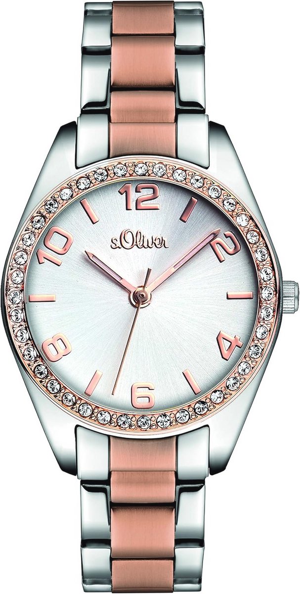 Dames analoog kwarts polshorloge met roestvrijstalen armband