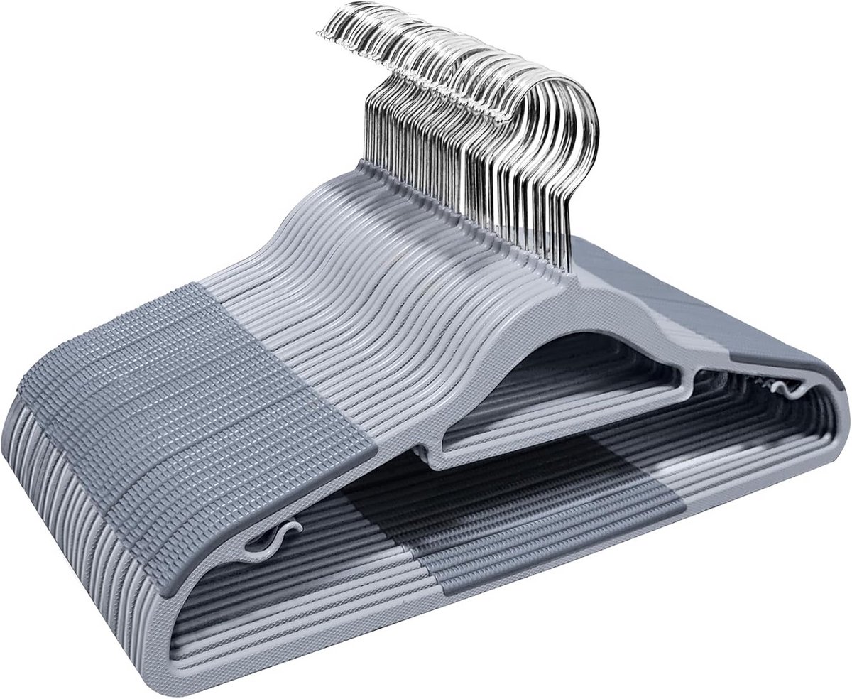 Kleerhangers van kunststof - 30 stuks - Ruimtebesparend en robuust met antislip design