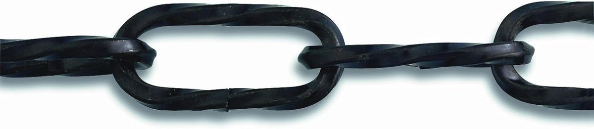 Ketting voor kroonluchter en decoratie, zwart gedraaid staaldraad, 1,5 m, 16 kg werkbelasting