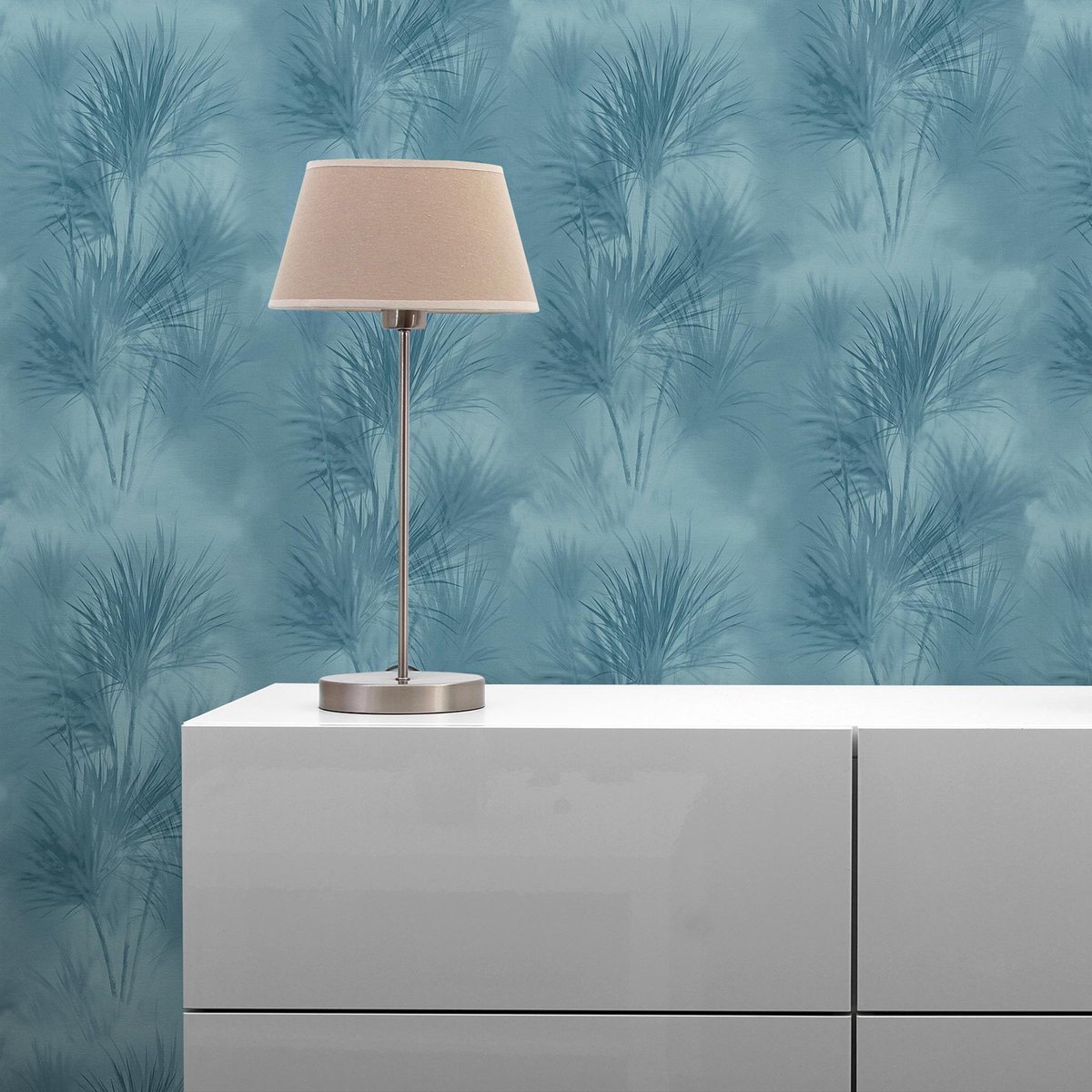 Tadessi M1-Nr. 2972 Vliesbehang - Blauw - Bloemenmotief - 10,05x0,53 m
