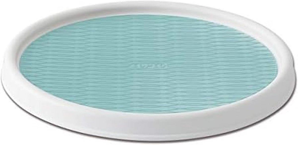 Non-Skid Lazy Susan Turntable 30,5 cm - Wit/Aqua