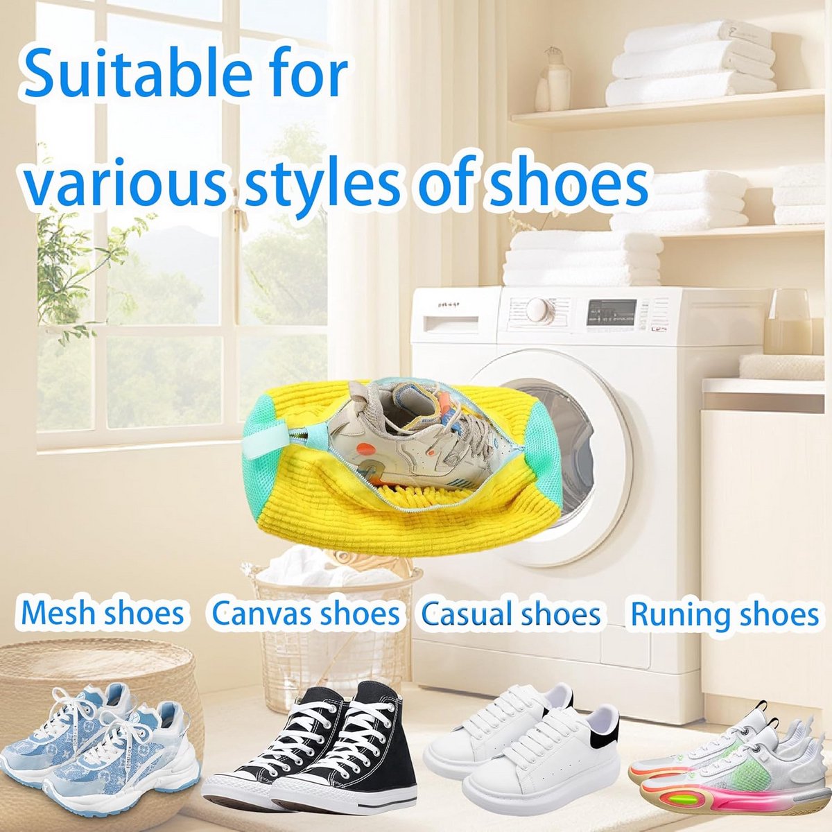 Herbruikbare Waszak voor Sneakers - Schoenen Waszak met Ritssluiting (2 Stuks)