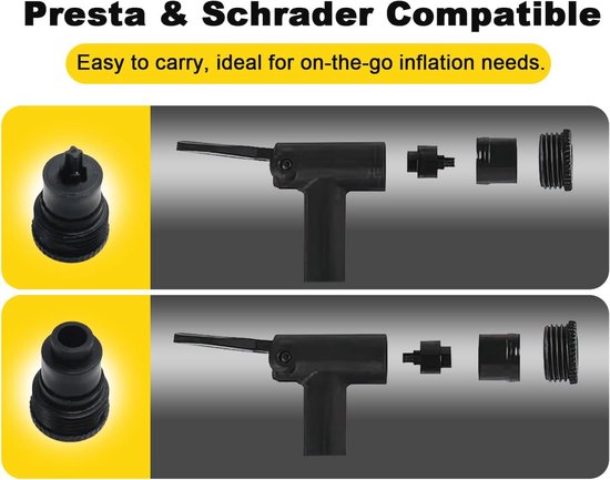 Mini Fietspomp 120 PSI - Draagbare Hand-/Pedalpomp voor Presta/Schrader Ventielen - Ideaal voor Race-/Mountain-/BMX-fietsen — afbeelding 5