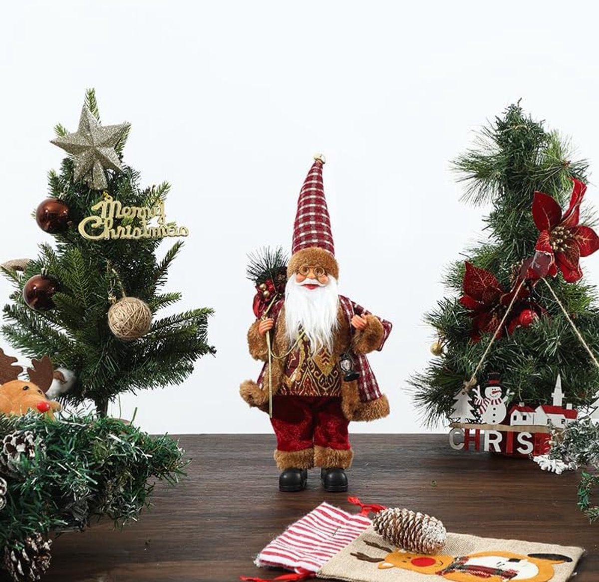 Staande Kerstmanfiguur - Kerstdecoratie - Kerstfiguren voor Binnen – foto 6