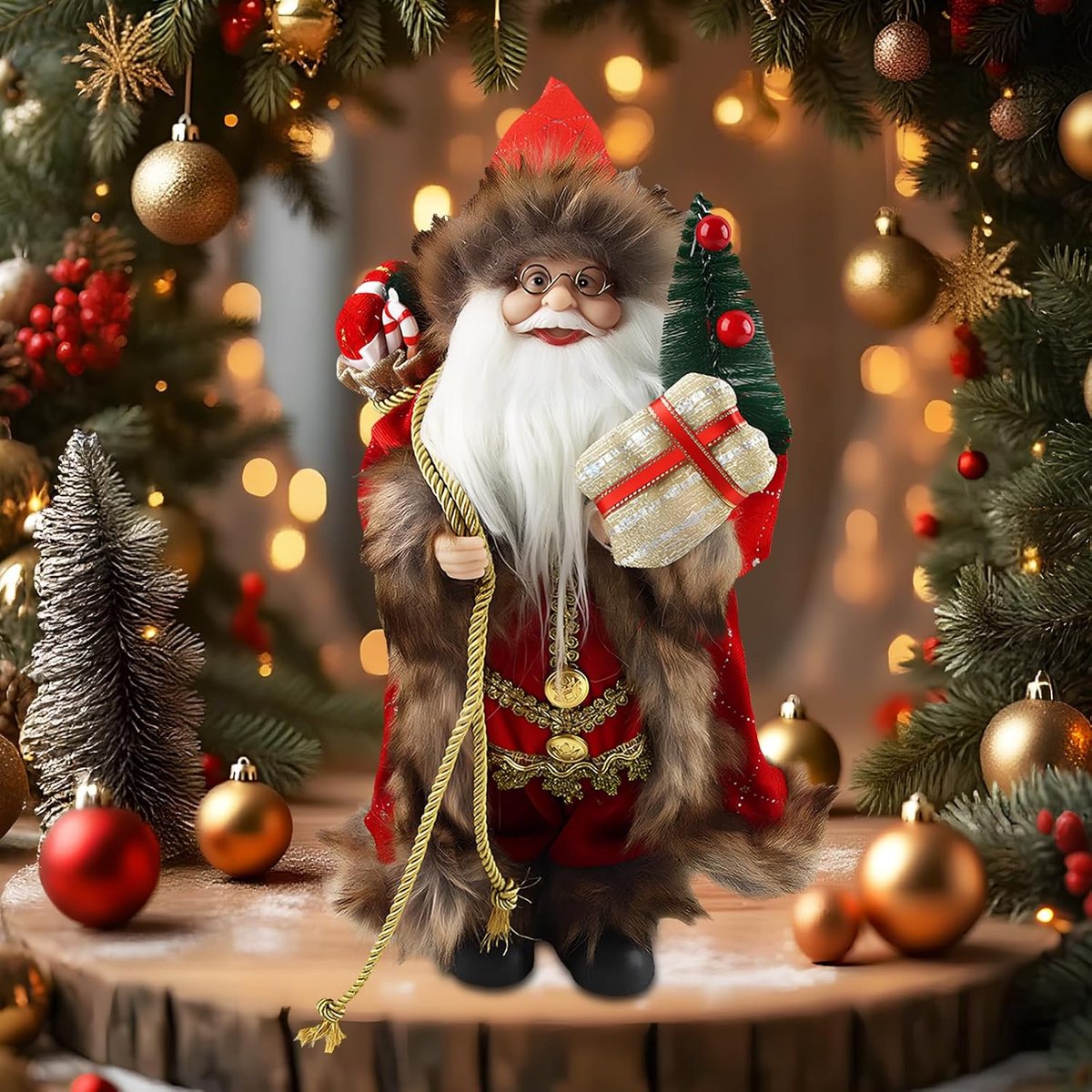 Staande Kerstmanfiguur - Kerstdecoratie - Kerstfiguren voor Binnen