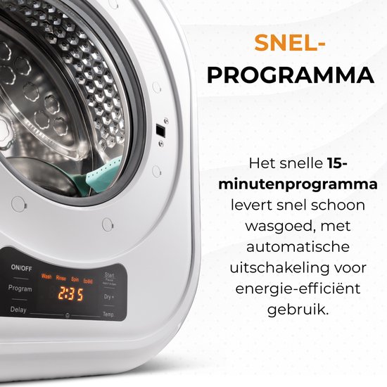 Evolar Mini Wasmachine met Droger - Wit van Evolar — afbeelding 4