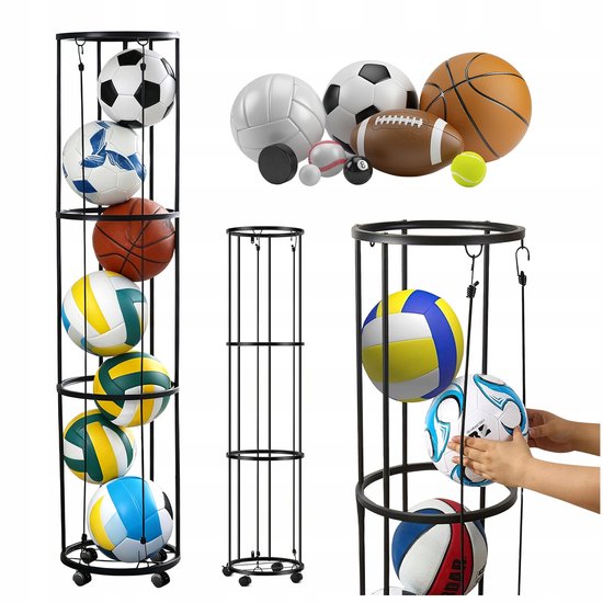 Garagebalopslag, 40,2 X 13,0 X 13,0 Inch Verticaal Ballenrek, Sportbasketbal, Voetbalrek, Organisator voor Garage, aan de Muur Gemonteerde Balopslagkooi, Balhouder voor