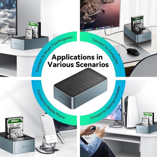 5-Bay Harde Schijf Docking Station voor 2.5/3.5 inch SSD/HDD Offline ...