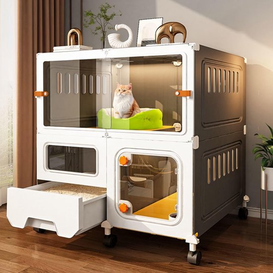 Jiupety Indoor Hondenhok, Maat S Indoor Hondengrot voor Katten en Puppy's, Warm Puppybed Kattenbed, Kattengrot Kattenhuis, Dog House Dog Bed, Cat House Cat Bed Grey, S