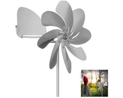 Metalen windvaan, roestvrijstalen windmolen, 360 graden draaibaar, geschikt voor buitengebruik, als tuinsculptuur of decoratie.