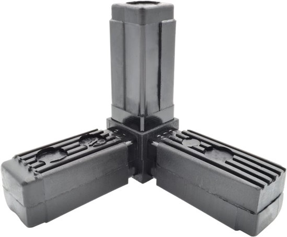 4x Design61 Connector Vierkante Buizen - 90Â° Hoek - 25 x 1,5 mm