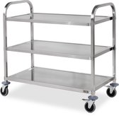 HCB® - Chariot de service pour restauration professionnelle - 3 étages - Chariot inox / INOX - Chariot de service - 95x51x94 cm (LxPxH) - 15 kg - 2500