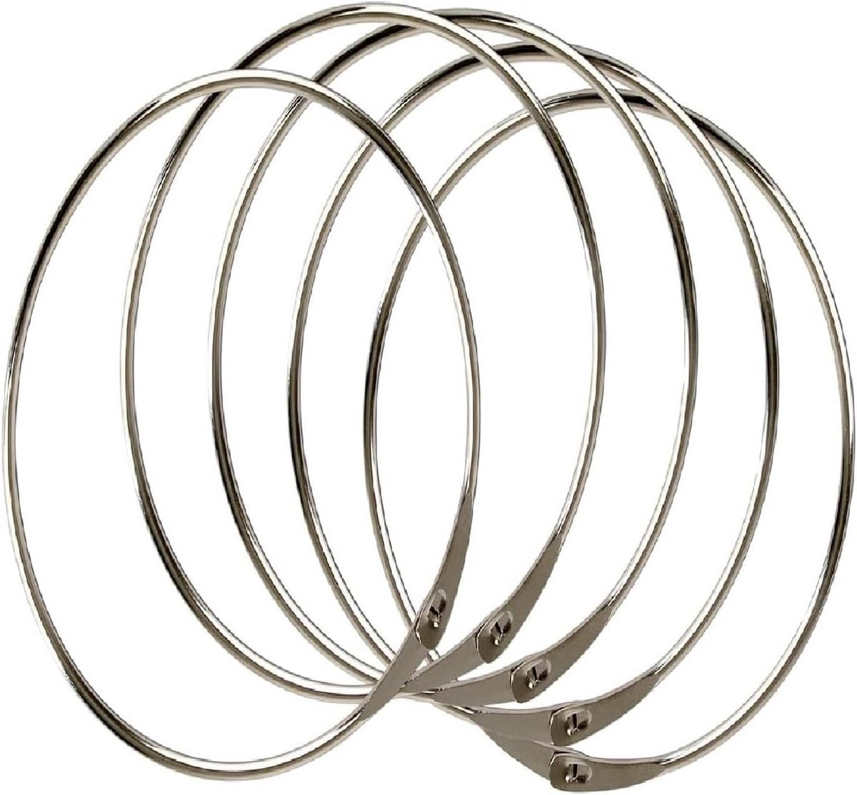 Set van 5 Grote Metalen Ringen met Snelsluiting voor Sleutels en Organisatie