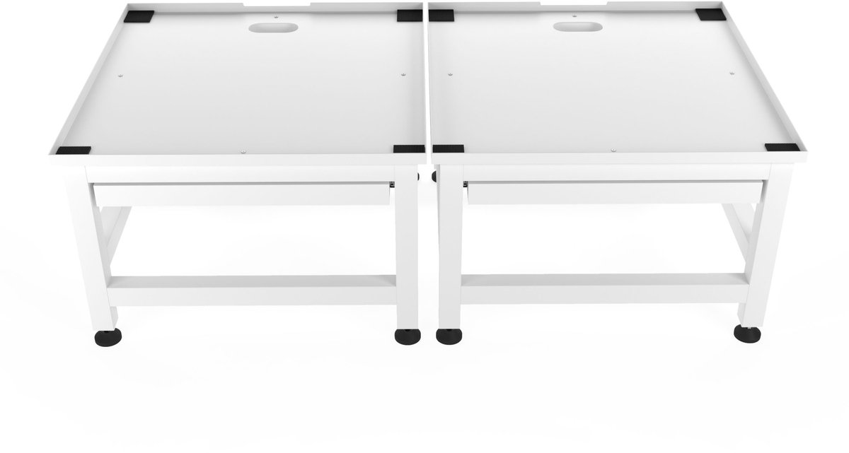 Wasophoogte® Wasmachine verhoger met uittrekbaar plateau - Dubbele wasmachine opbouwmeubel - Wasmachine sokkel - 42cm hoog - Wit - Universeel - 65*60,5 (LxB) - Inclusief wandbeugels