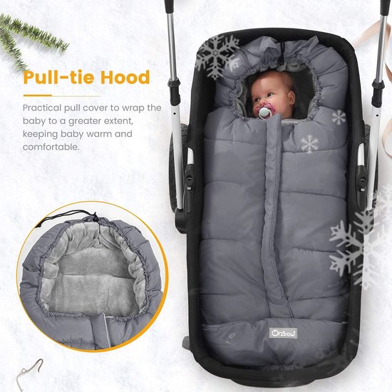 Warme Wintervoetenzak voor Kinderwagens - Waterdicht, Dikke Thermofleece Baby Voetenzak — afbeelding 2