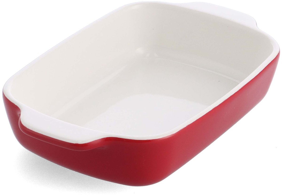 KitchenAid Ovenschaal incl bamboe deksel - Small: 0,9L - magnetron- en ovenbestendig tot 260°C zonder deksel - Keizer rood — afbeelding 2