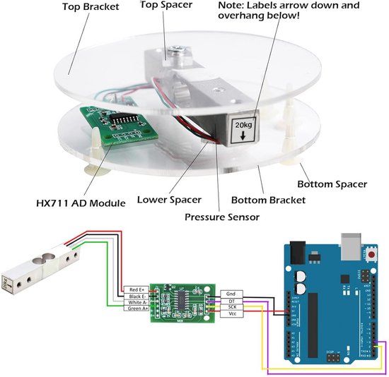 Digitale Load Cell 20 kg Gewichtssensor voor Arduino en Raspberry Pi | bol