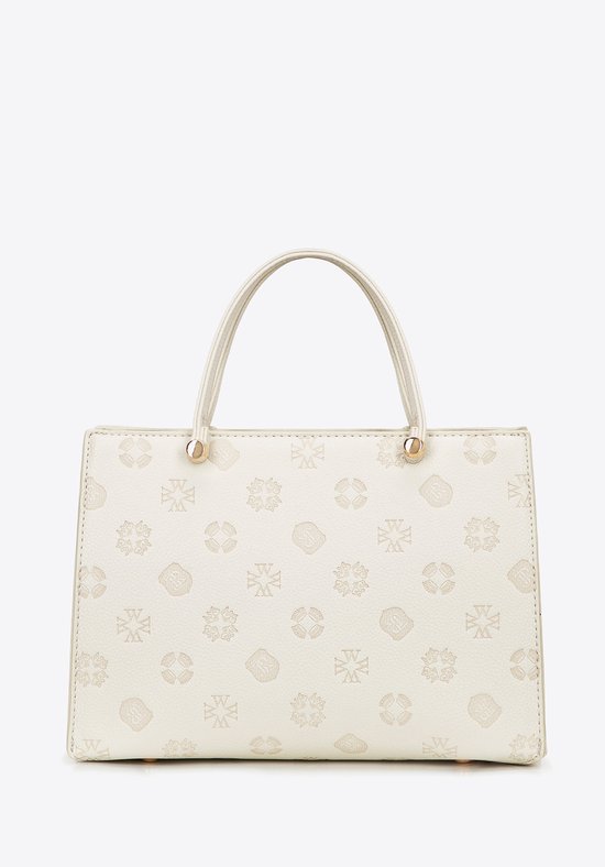 Wittchen - Eco-lederen Tas - Krem - Klein - Embossed Handtekening — afbeelding 3