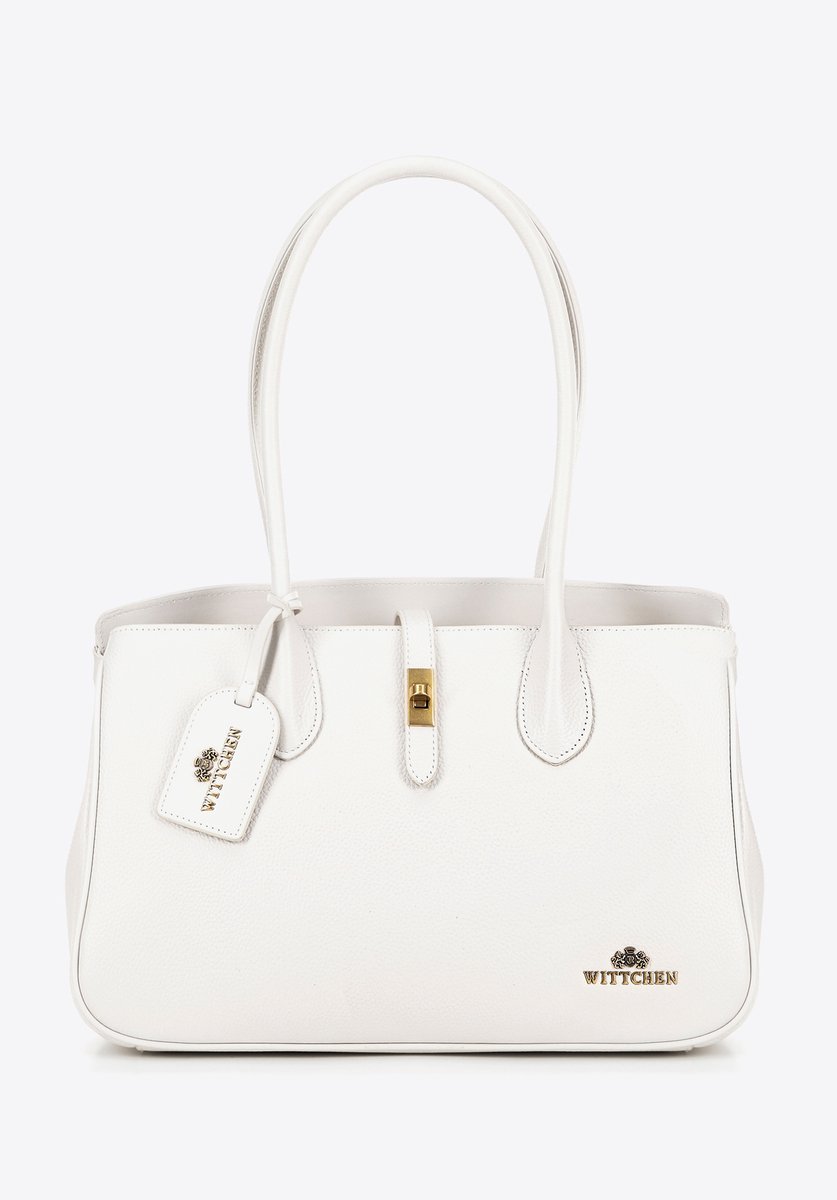 Wittchen - Leren Shopper - Off-White - Aftneembare Kwast - Microfiber Handgrepen