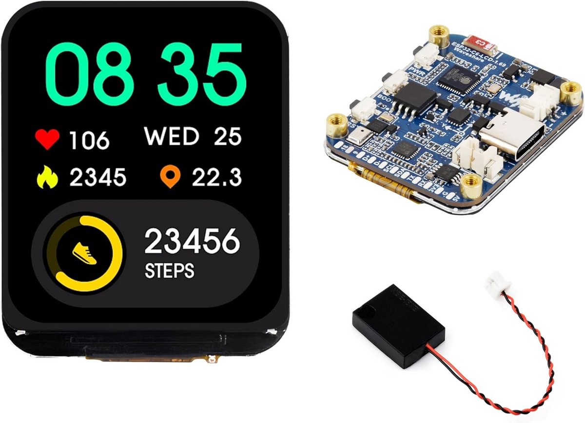 Ontwikkelingsbord met 1,69 inch LCD Scherm, WiFi 6, BLE 5 en RISC-V Processor