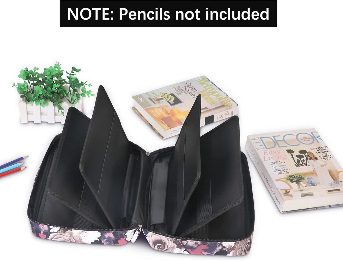 Dailygoods- Potloodetui grote capaciteit - Waterdichte Pennenzak - Opberger voor Schrijfwaren - Kleurpotloden tot 304 - Elastische Sleuven - Geschikt voor Studenten en Kunstenaars - Pennentas