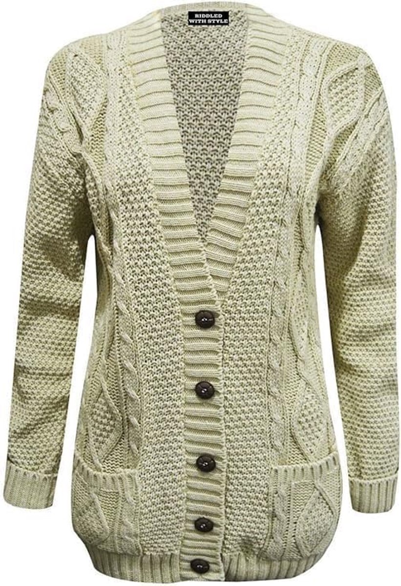 Gebreid Vest met Knopen Lange Mouwen voor Dames