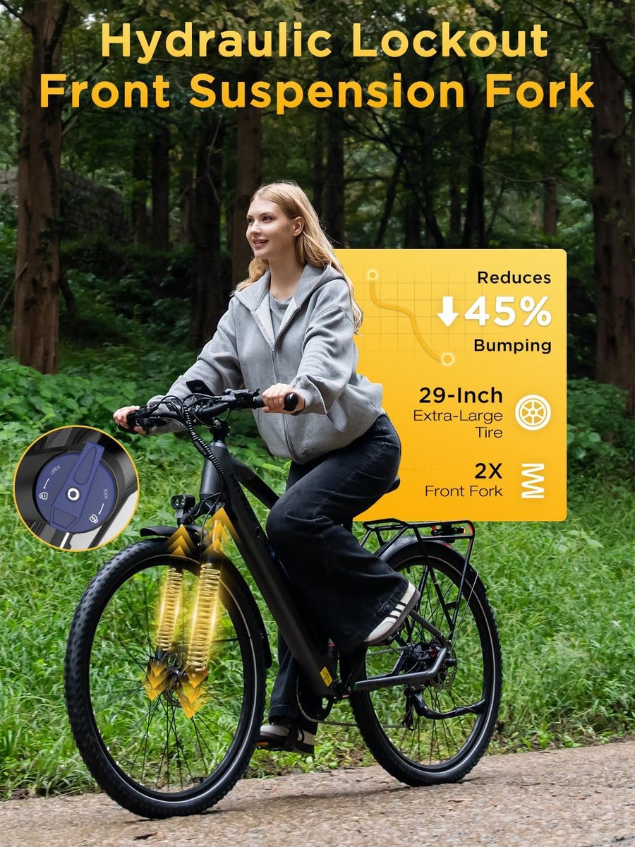 Hitway Elektrische Fiets BK2 - Trendy 16 Inch City Commuter EBike met Afneembare 36V 7.8Ah Lithium Batterij - Opvouwbaar Mountain E-Bike met 250W Motor - IP54 Waterdicht - afbeelding 3