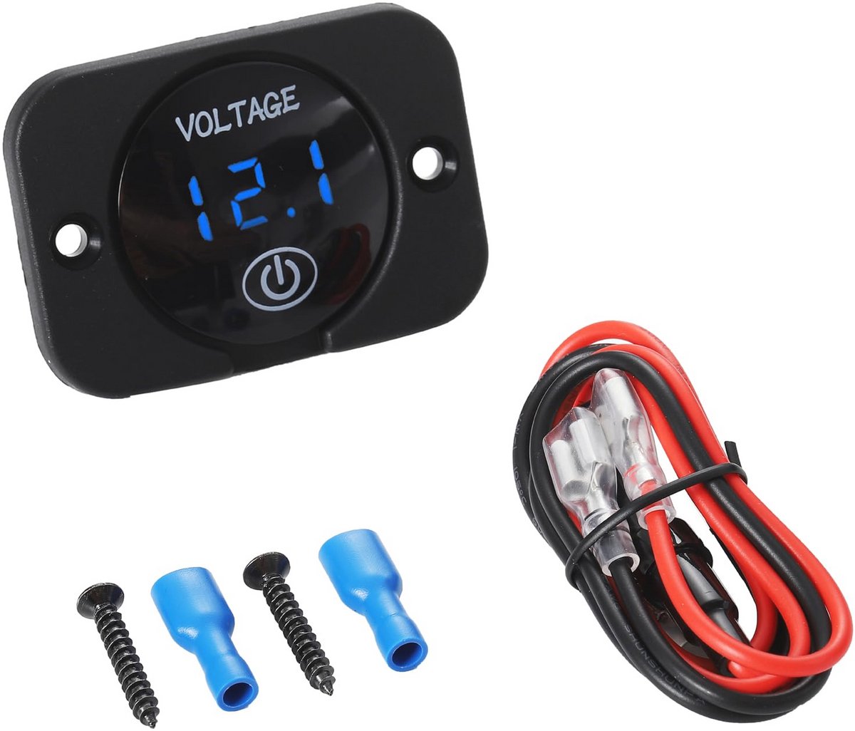 LED Digitale Voltmeter 12V/24V - Waterdichte Paneelmontage Spanningsmeter voor Auto, Boot, Motorfiets en ATV