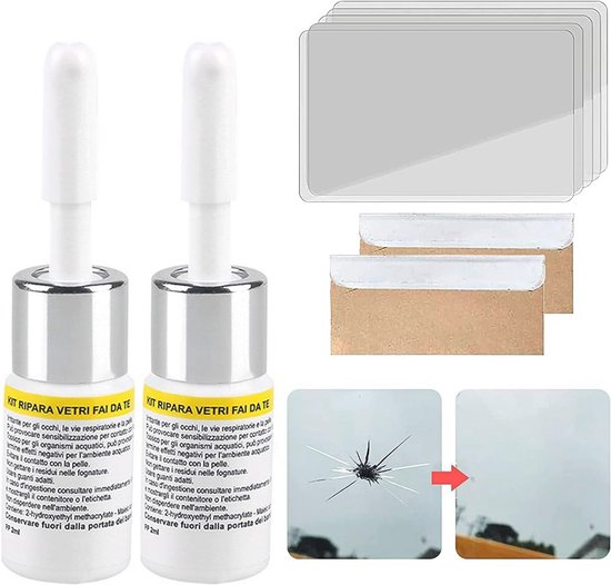 Reparatieset Voorruiten - 2 Stuks Voor Ruiten Reparatie, Glas Reparatie Vloeistof voor Scheuren en Sterren