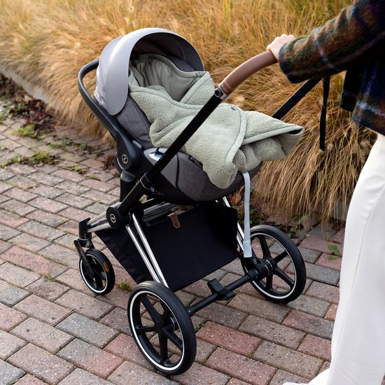 BEMINI Voetenzak - Biside 0-12m - Knusse teddy - Kaki van Bemini — afbeelding 4