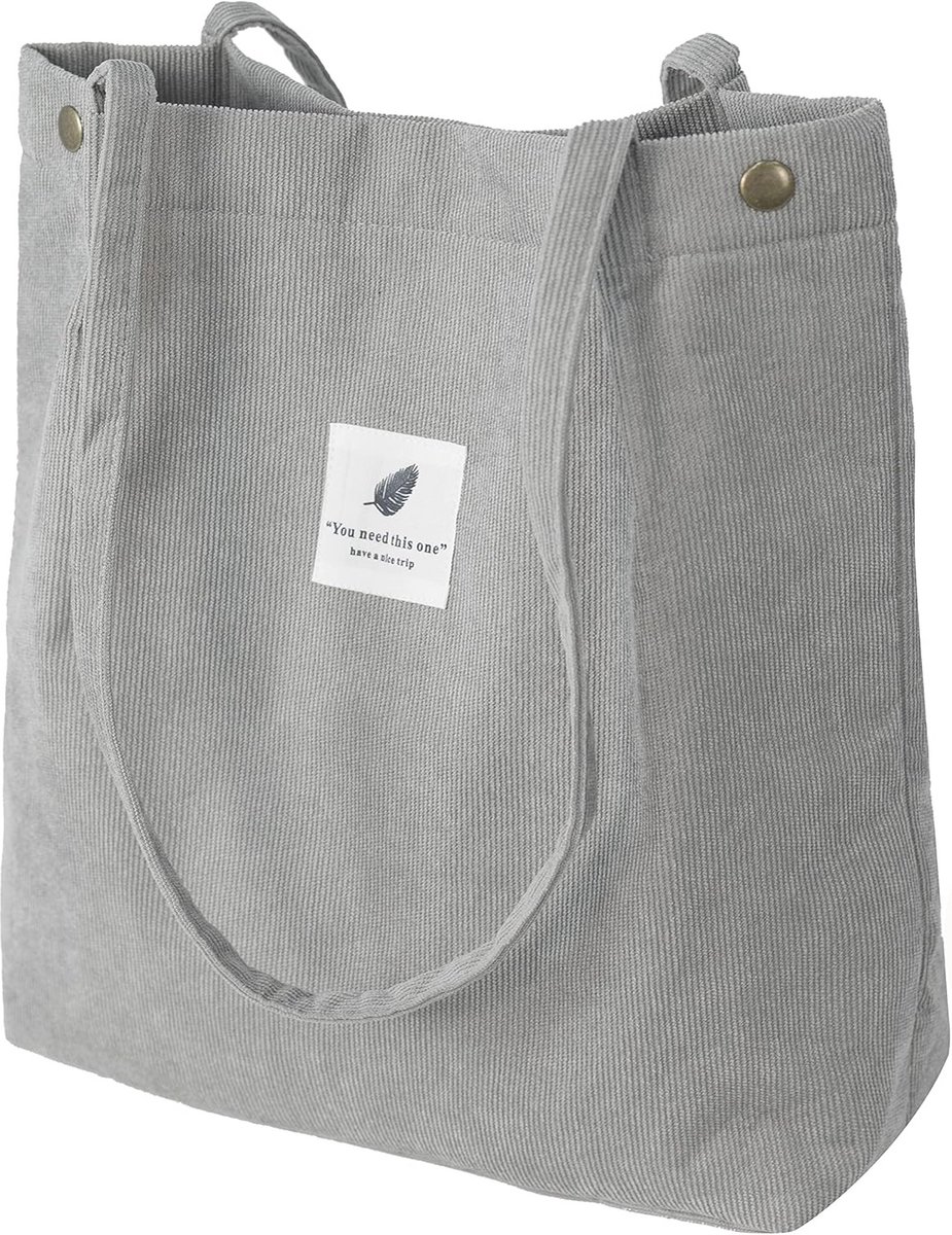 Jute tas met vintage bloemen voor dames - Grote stoffen shopper
