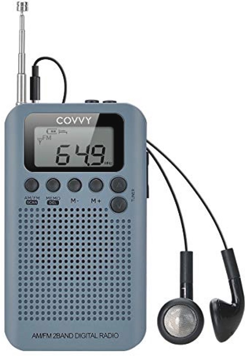 Digitaal AM/FM 2-Band Radio Ontvanger met Hoofdtelefoon en Wekker