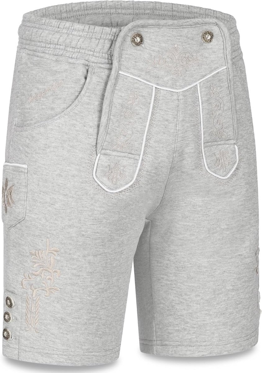 Korte klederdracht joggingbroek met trekkoord in lederhosen look - comfortabele leren broek voor heren