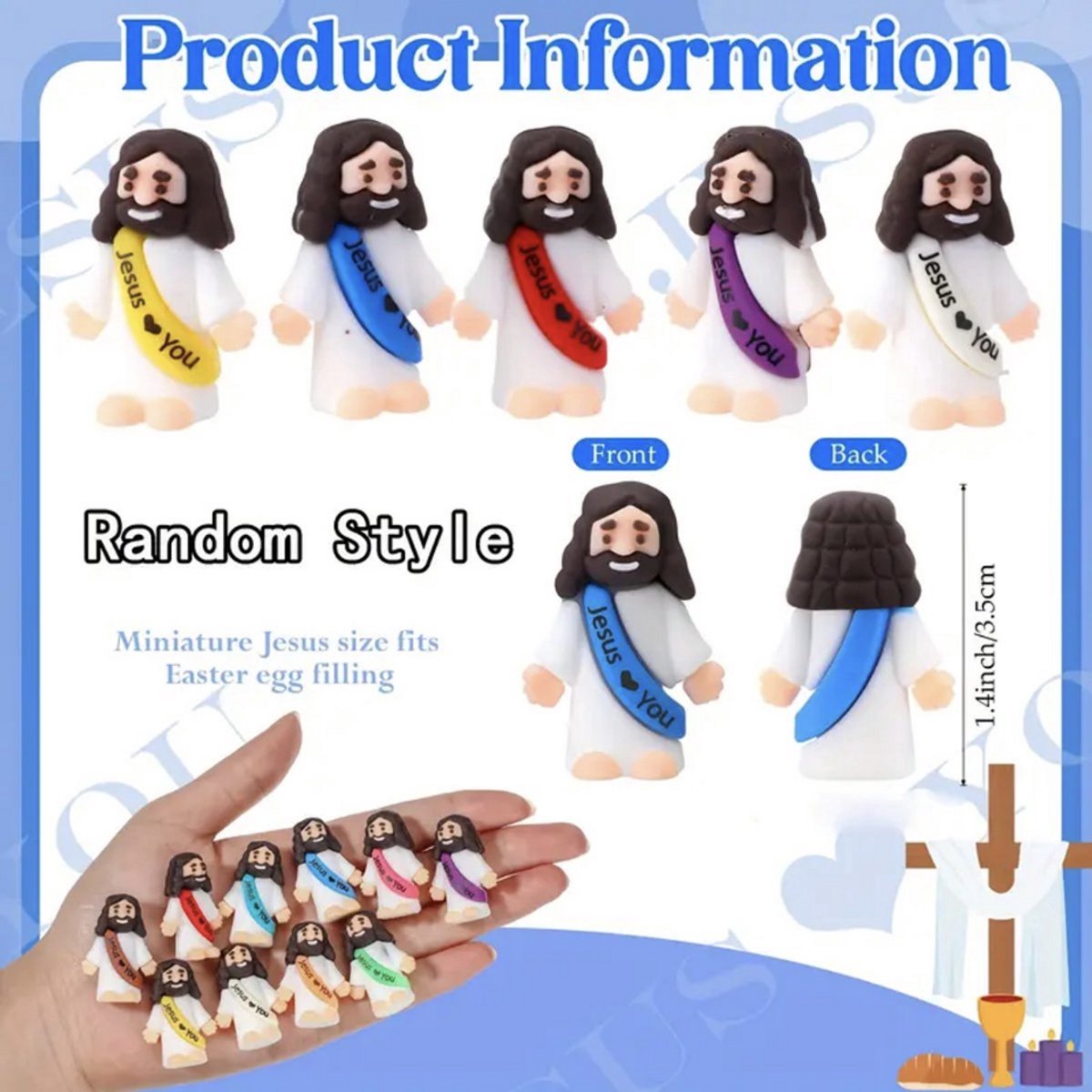 15 Mini Jezus Figuren – Unicorn Geschenkdoos voor Pasen en Kerst — cadeau in Spellen & Speelgoed - foto 3