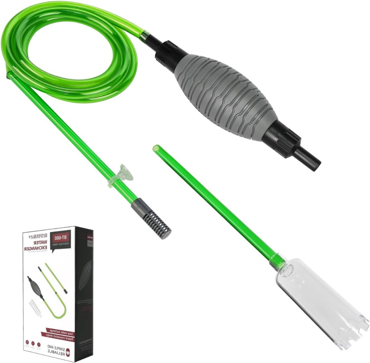 VIN® Aquarium Stofzuiger - Bodemreiniger - Gravel Cleaner – Bodemzuiger - Aquariumstofzuiger - Aquarium Schoonmaakset - Aquarium Reiniging En Schoonmaken – Glasreiniger