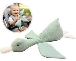 Funnies Knuffel Eend Stone green 34cm - Zachte Baby Knuffel van 100% Katoen - Knuffeltje - Wasbare Knuffel voor 0+ Jaar - Comfort Speelgoed voor Kinderkamer & Wieg - 1 Jaar, 2 jaar, 3 jaar, 4 jaar, 5 jaar