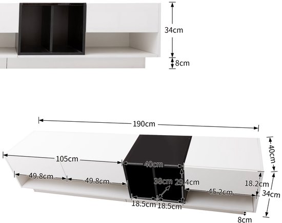 Tv-meubel 100x35x65 cm bewerkt hout zwart | -nl Tv-meubel 100x35x65 cm bewerkt hout zwart | -nl