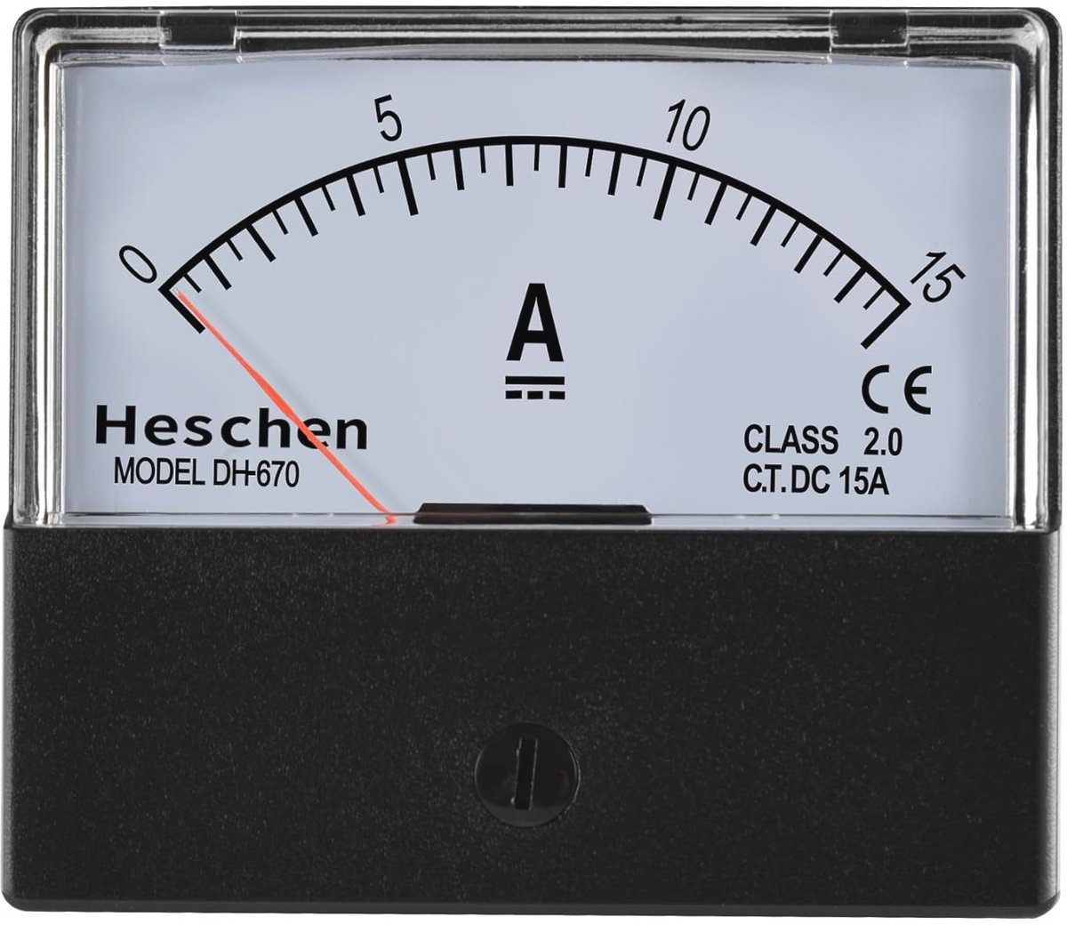 Rechthoekig Paneel Meter Tester voor DC 0-15A – Ampèremeter met Nauwkeurigheid Klasse 2.0