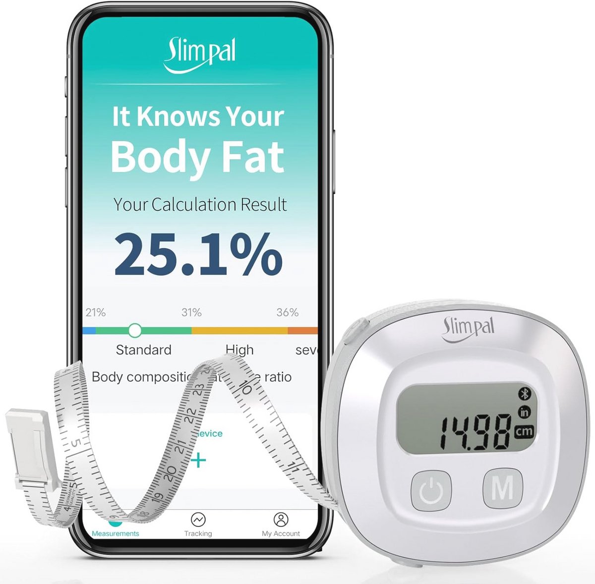 Slimme Digitale Lichaamsmeetlint met Bluetooth en App voor BMI en Lichaamsvet Monitoring
