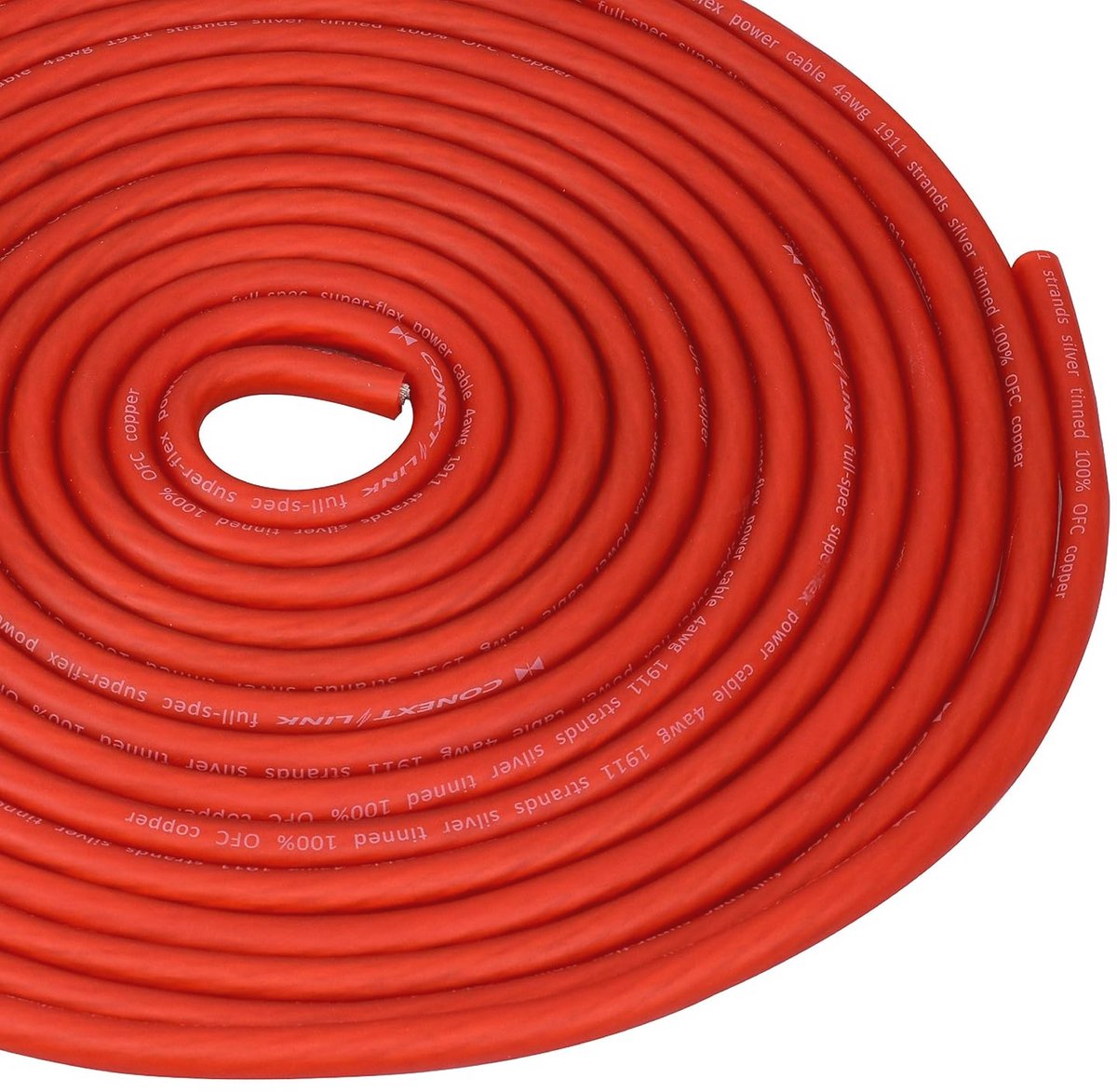 Volledige Gauge Batterij Stroomkabel - 4 AWG 25ft Vorst Rood