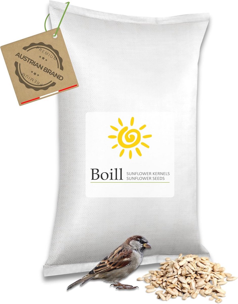 Boill /Zonnebloempitten gepeld met 50% breuk - 25 kg. Vogelvoer, wilde vogels voer