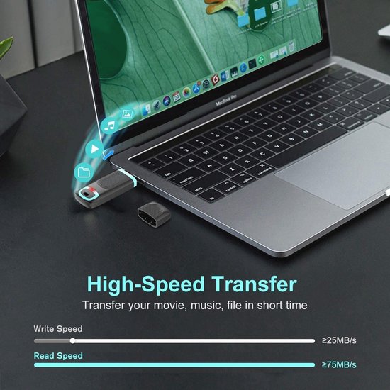 Set van 2 USB Flash Drives 128GB 3.0 - Hoge Snelheid, Draagbare Opslag voor PC, Laptop en Smart TV — afbeelding 3