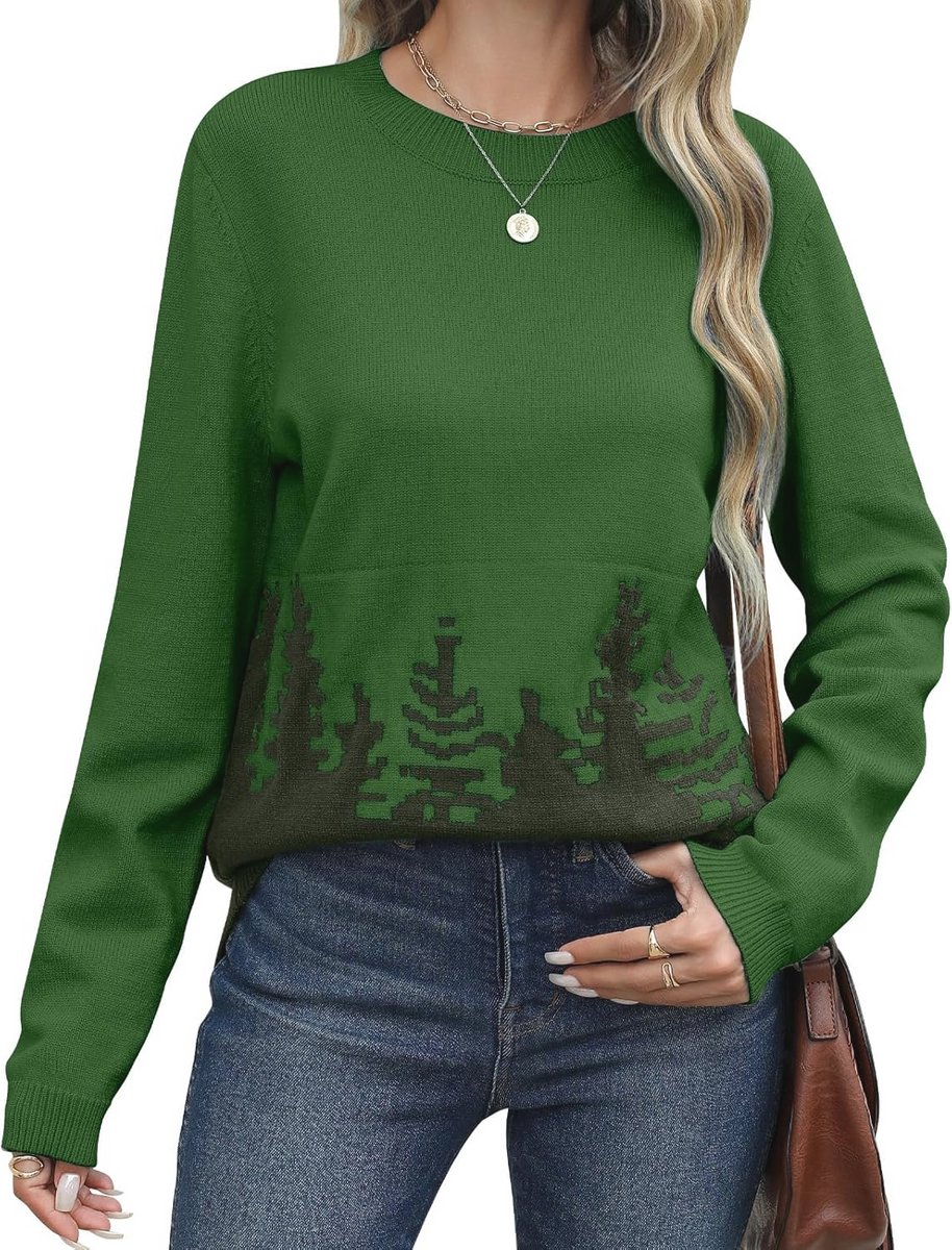 Dames gebreide wintertrui met ronde hals - Zacht, warm en casual