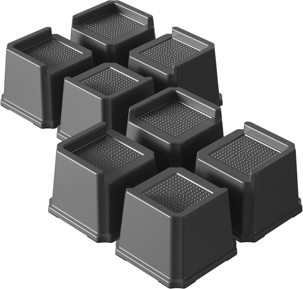 Zwarte Heavy Duty L-vormige meubelverhogers - Set van 8 (3" voor banken, stoelen en tafels)