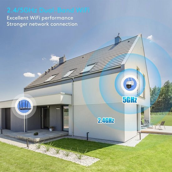 4K 8MP Bewakingscamera Wifi Outdoor - PTZ IP Camera met Menselijke/Vervoersdetectie en Automatische Tracking - 355° Pan, 90° Tilt, Nachtzicht, Kleur, Bidirectionele Audio — afbeelding 5