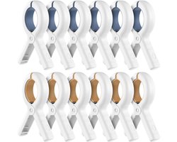 12-pack strandlakenklemmen, lakenklemmen, bankklemmen, stevige plastic wasknijpers, winddichte wasklemmen, kledinghangers en -rekken