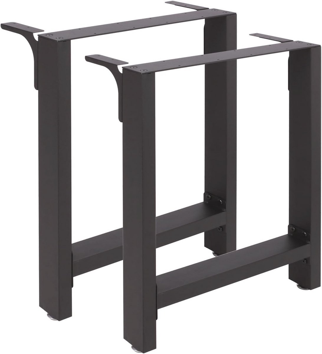 Set van 2 Stalen Tafelpoten met Zwarte Poedercoating 60x72 cm - Tafelonderstel voor Eettaf