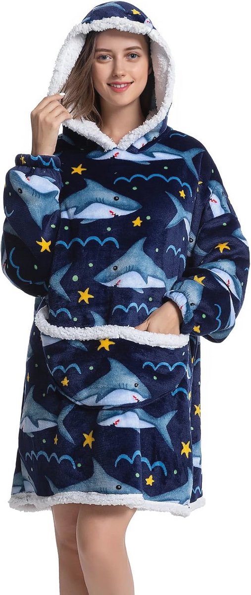 Oversized draagbare deken hoodie voor volwassenen en tieners - knuffelig en warm voor elke gelegenheid