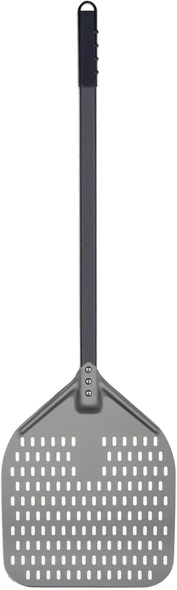 Geperforeerde Pizzaschep van Aluminium - 30 x 120 cm, Ovenveilig, Inclusief Handgreep